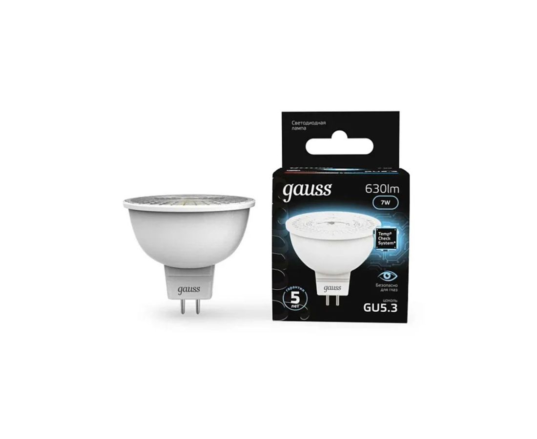 ლედ ნათურა MR16 GU5.3 7W 4100K 1/10/100 - 101505207 — ნათურა და ვაზნა